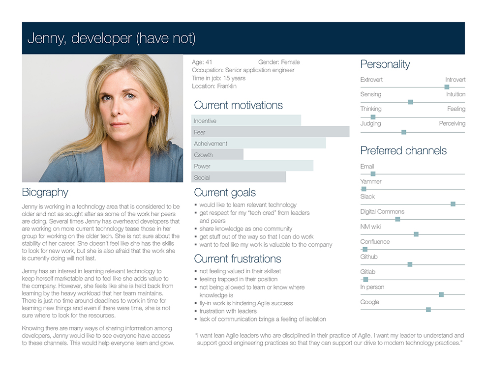 ux persona for a developer