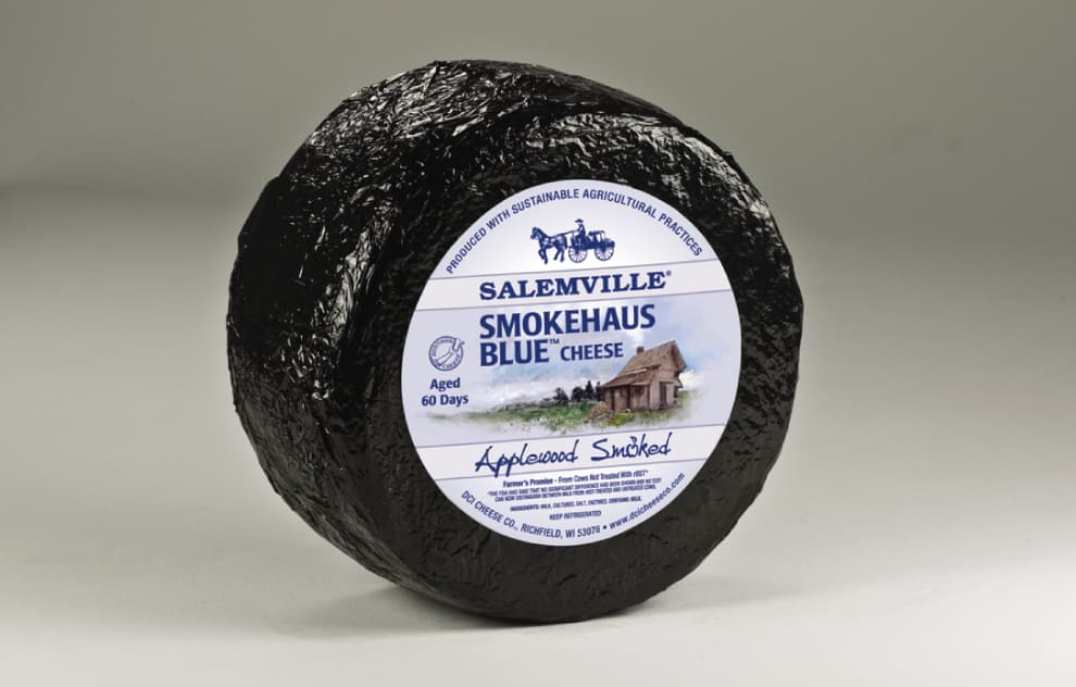 Salemville Smokehaus Blue Cheese on a light grey background