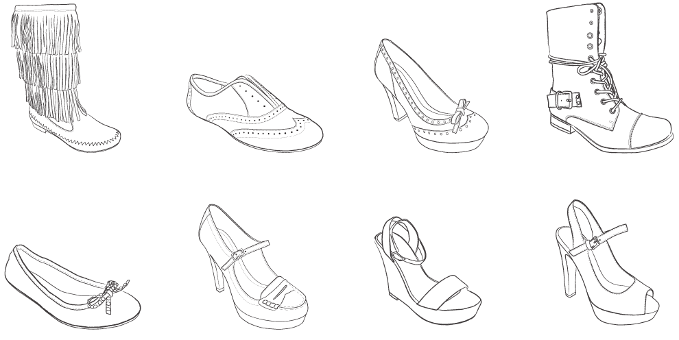 different types and styles of shoe